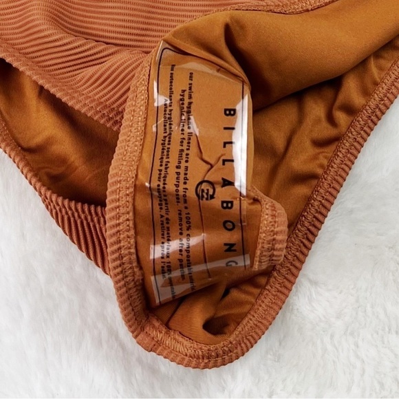 NWT Billabong Tanlines Rise Ribbed High-Waisted Bikini Bottoms in Toffee - Picture 7 of 7